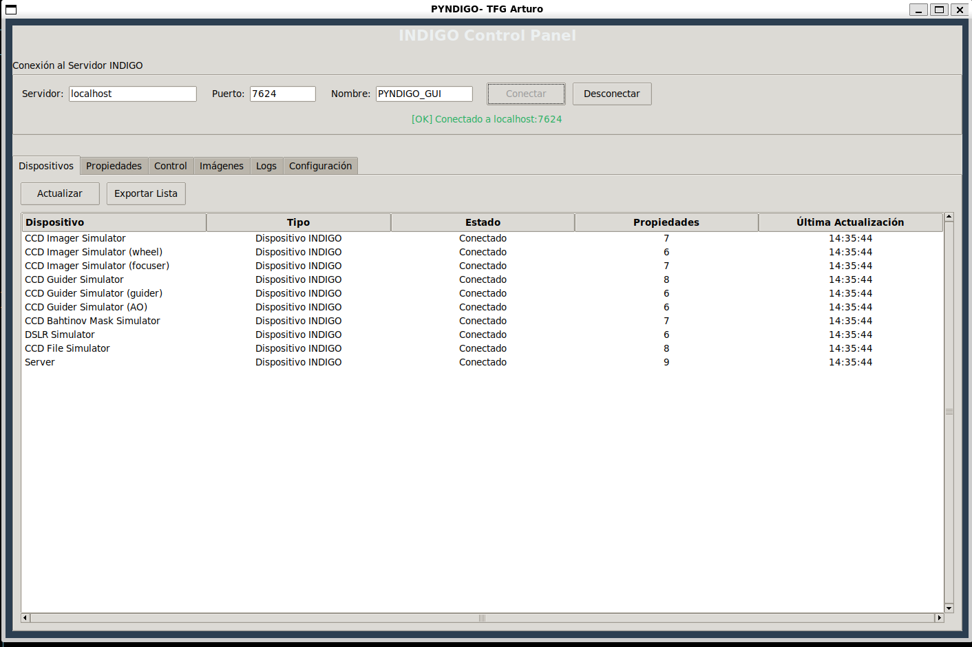TFG — Cliente INDIGO en Python